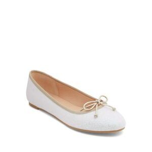 JACK ROGERS Womens White Serena Round Toe Slip On Ballet Flats 6 M